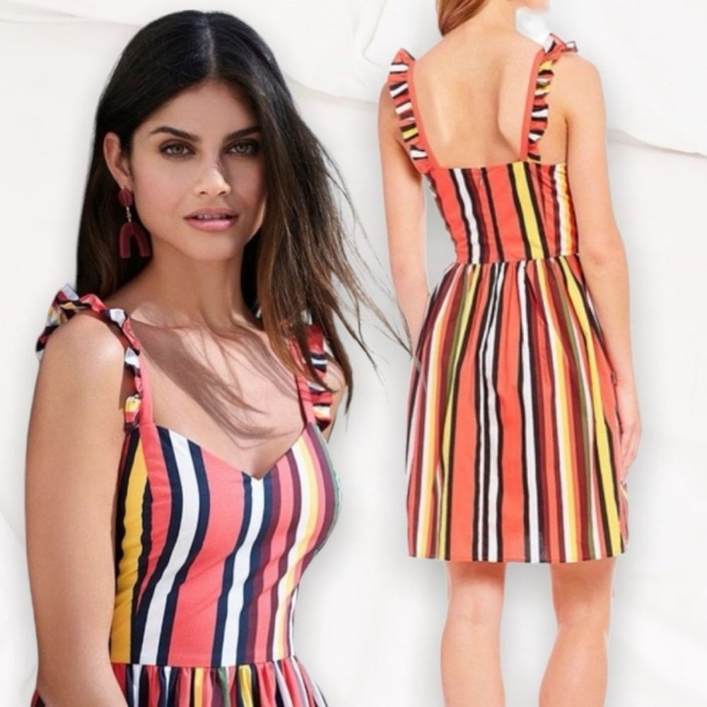 GIANNI BINI Striped Multicolor Sleeveless Dress